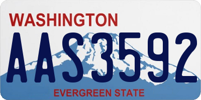 WA license plate AAS3592