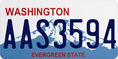 WA license plate AAS3594