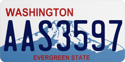 WA license plate AAS3597