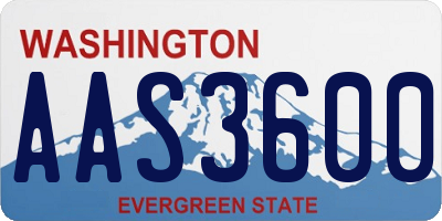 WA license plate AAS3600