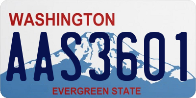 WA license plate AAS3601