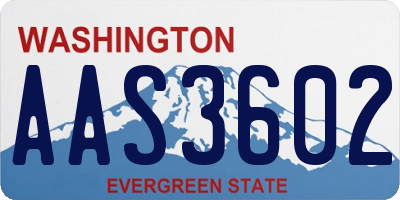 WA license plate AAS3602