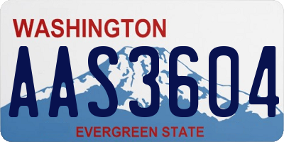 WA license plate AAS3604