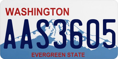 WA license plate AAS3605