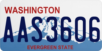 WA license plate AAS3606