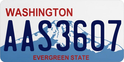 WA license plate AAS3607