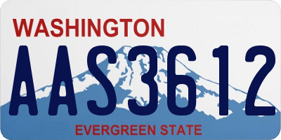 WA license plate AAS3612