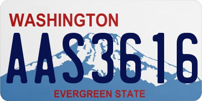 WA license plate AAS3616