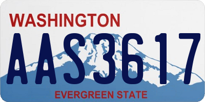 WA license plate AAS3617