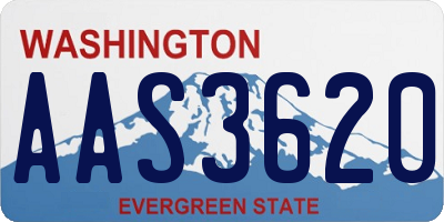 WA license plate AAS3620
