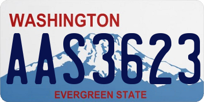 WA license plate AAS3623