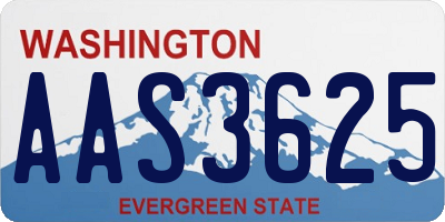 WA license plate AAS3625