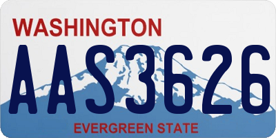 WA license plate AAS3626
