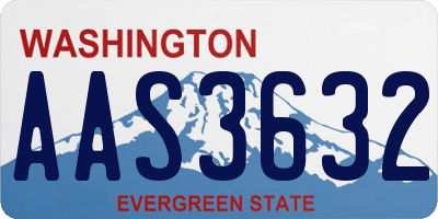 WA license plate AAS3632