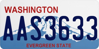 WA license plate AAS3633