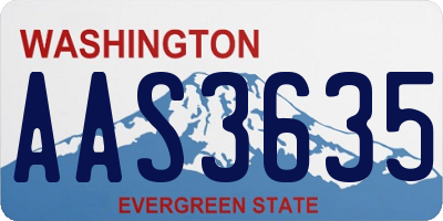 WA license plate AAS3635