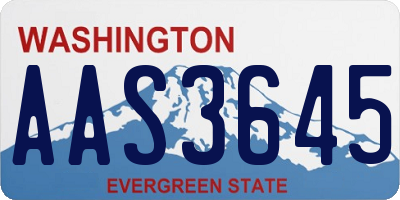 WA license plate AAS3645
