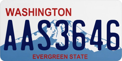 WA license plate AAS3646