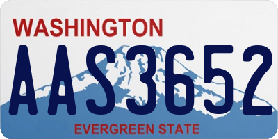 WA license plate AAS3652