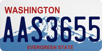 WA license plate AAS3655