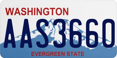 WA license plate AAS3660