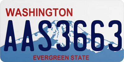 WA license plate AAS3663