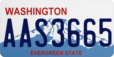 WA license plate AAS3665