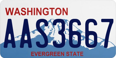 WA license plate AAS3667