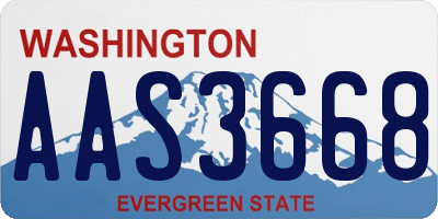 WA license plate AAS3668