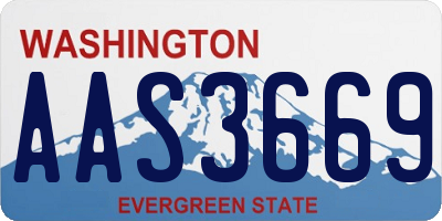 WA license plate AAS3669