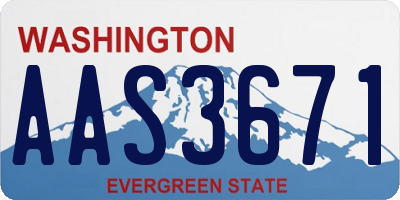 WA license plate AAS3671