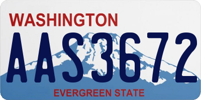 WA license plate AAS3672