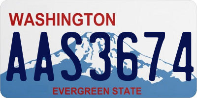 WA license plate AAS3674