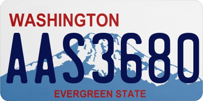 WA license plate AAS3680