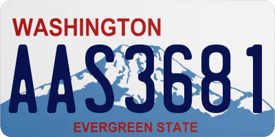 WA license plate AAS3681