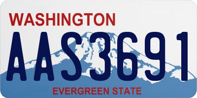 WA license plate AAS3691