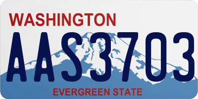 WA license plate AAS3703