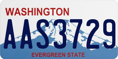 WA license plate AAS3729