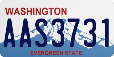 WA license plate AAS3731