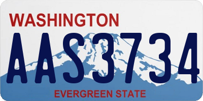WA license plate AAS3734