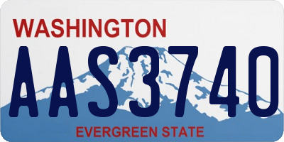 WA license plate AAS3740
