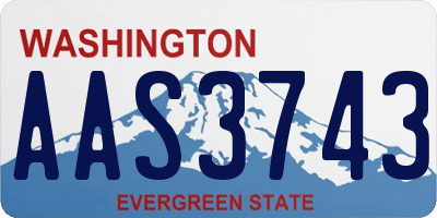 WA license plate AAS3743