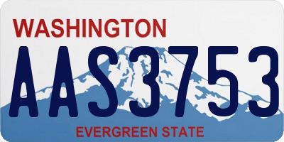 WA license plate AAS3753