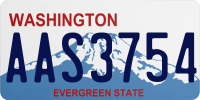 WA license plate AAS3754