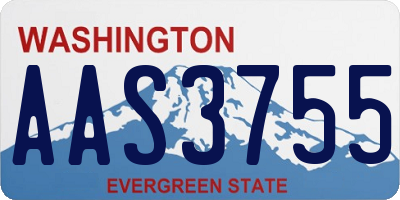 WA license plate AAS3755