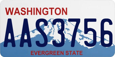 WA license plate AAS3756