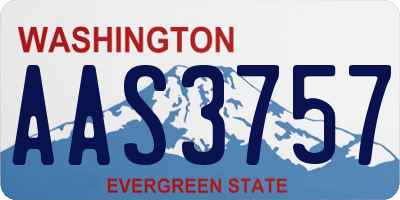 WA license plate AAS3757