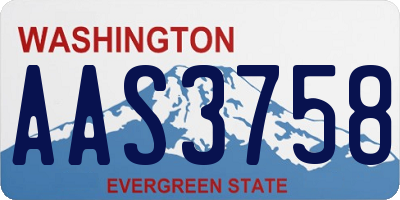 WA license plate AAS3758