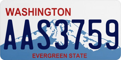 WA license plate AAS3759