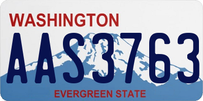 WA license plate AAS3763
